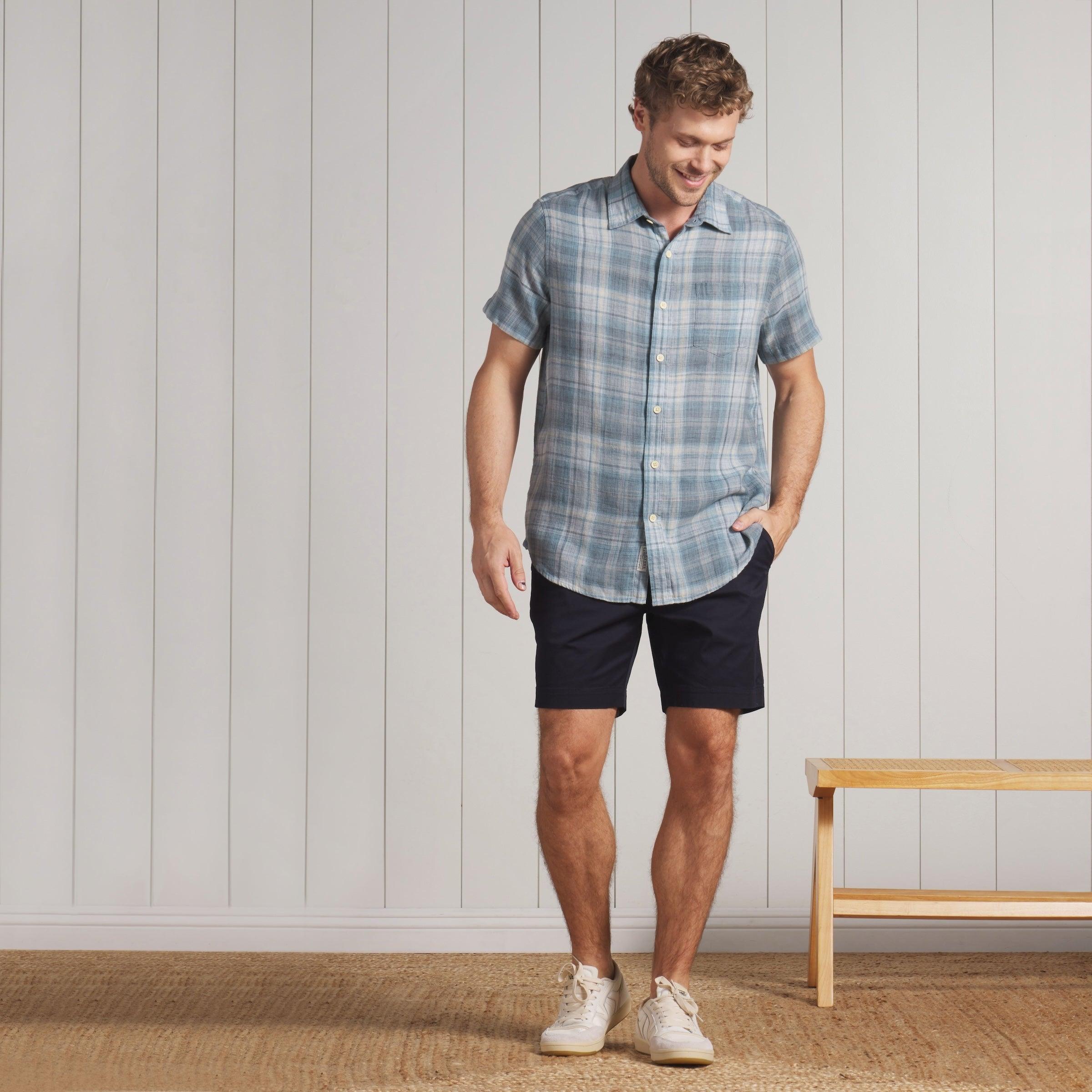 Power Loom Twill Short Sleeve Shirt SMP - Blue Tones (Final Sale)* Product Image