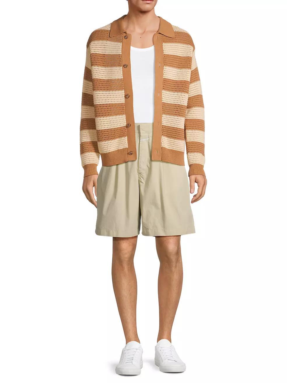 Pleated Cotton Shorts Product Image