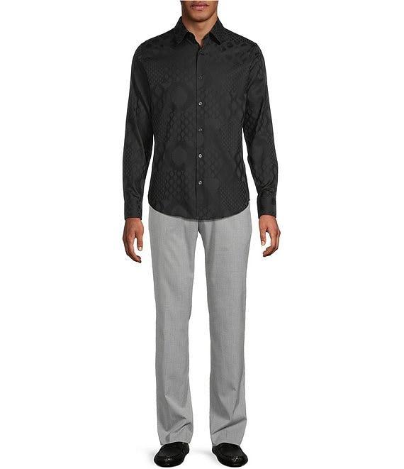 Murano Big & Tall The Murano Show Collection Slim Fit Bulb Pattern Jacquard Long Sleeve Woven Shirt Product Image