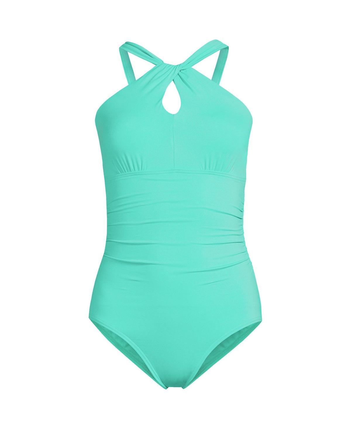 Women's Lands' End Chlorine Resistant Multi Way One-Piece Swimsuit, Size: Large, Black Product Image