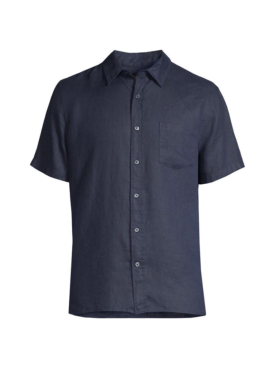 Mens Linen Short-Sleeve Button-Up Shirt Product Image