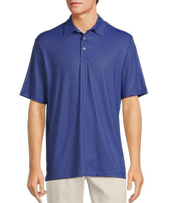 Roundtree & Yorke Performance The Fairway Short Sleeve Geometric Print Polo Shirt Product Image