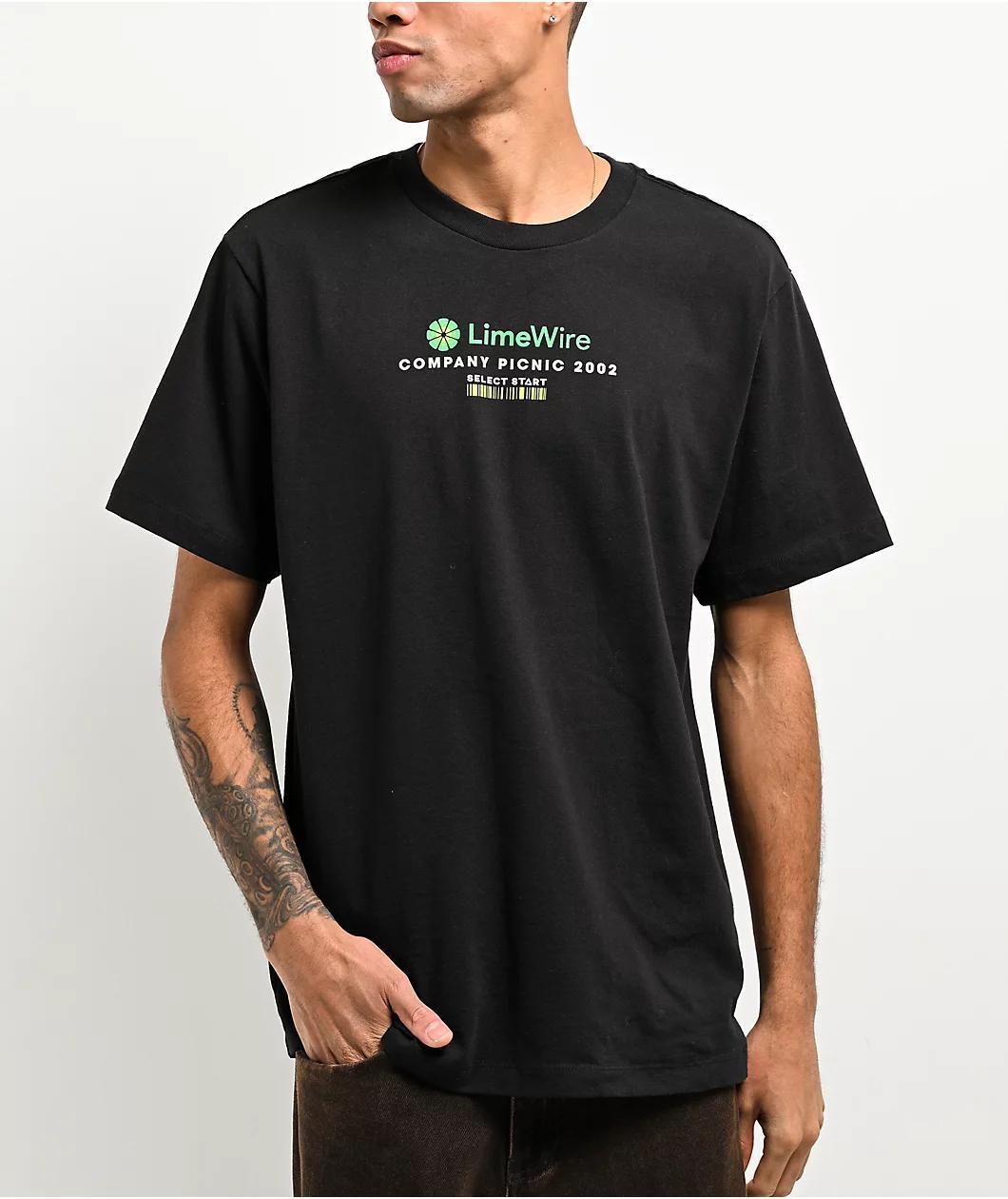 LimeWire Company Picnic Black T-Shirt Product Image