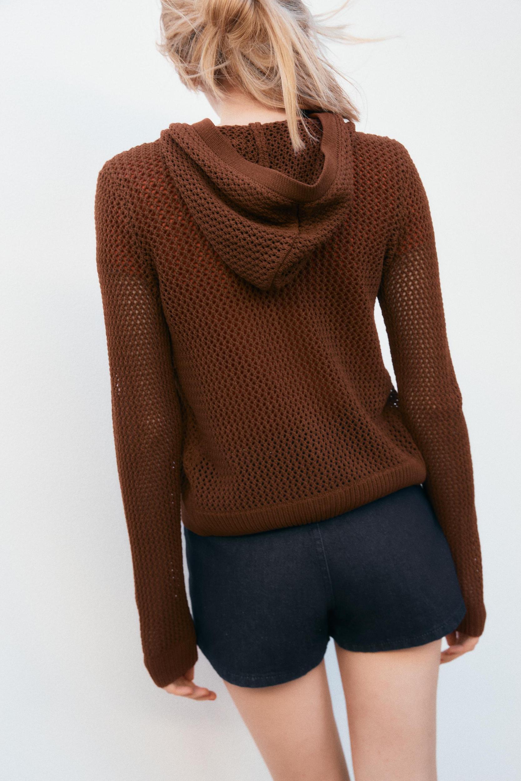 HOODED KNIT CARDIGAN Product Image