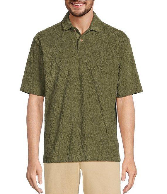 Roundtree & Yorke Short Sleeve Jacquard Terry Polo Shirt Product Image
