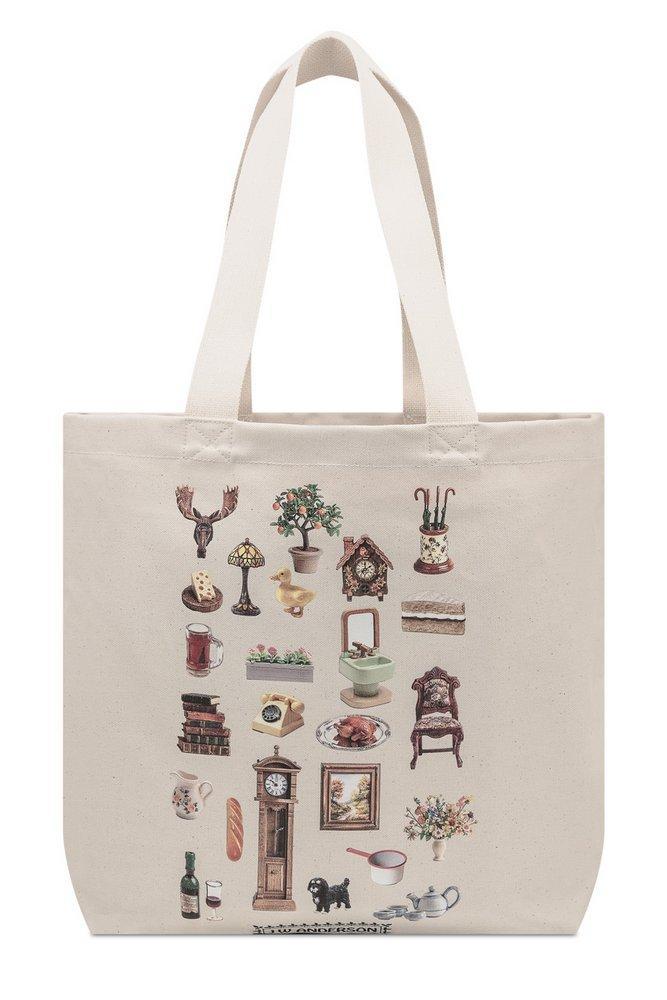 JW ANDERSON Diorama Furniture Printed Tote Bag In White Product Image