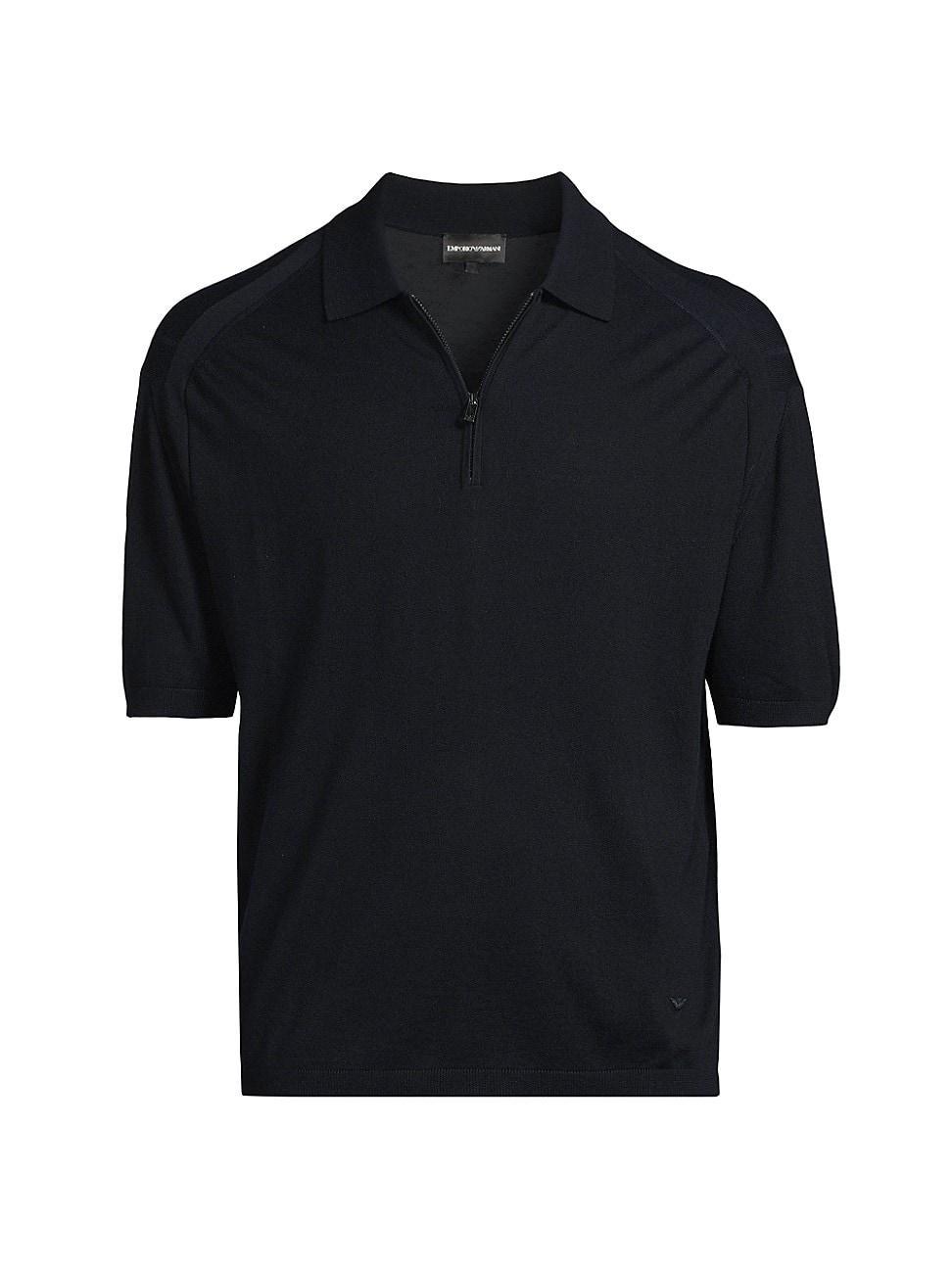 Men's Knit Quarter-Zip Polo Shirt Product Image