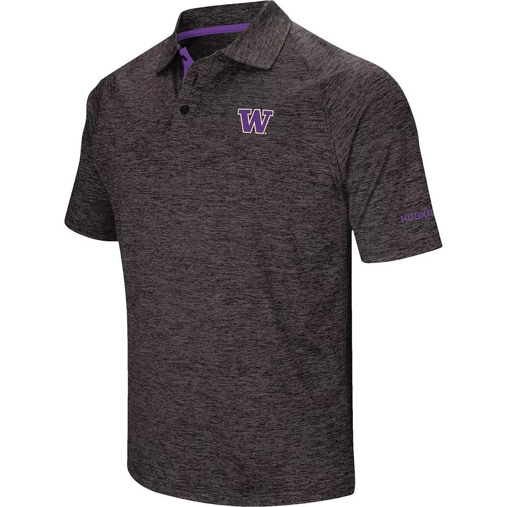 Men's Colosseum Black Washington Huskies Down Swing Polo, Size: 3XL, Charco Product Image