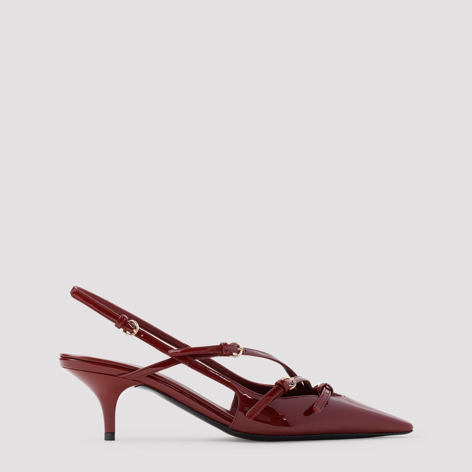 MIU MIU Slingback Deep Purple In Patent Leather With Buckles Women In Burgundy Product Image