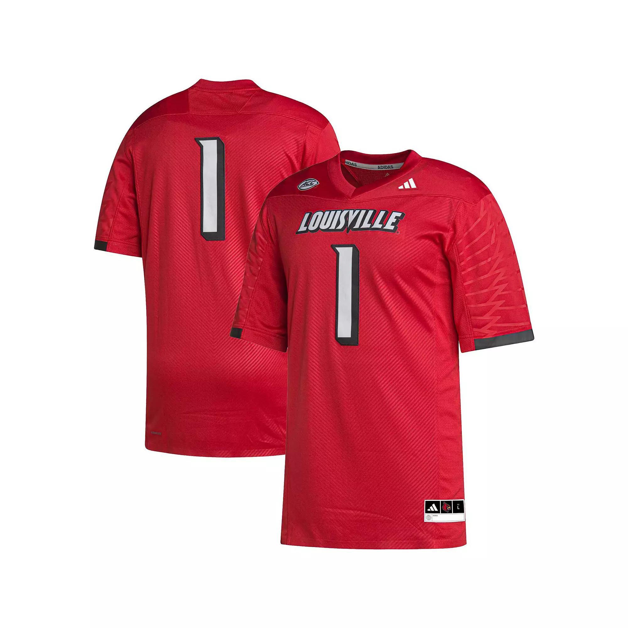 Men's adidas #1 Cardinal Louisville Cardinals Premier Jersey, Size: Large, Red Product Image