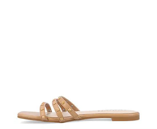Journee Camarie Women's Embellished Strappy Sandal, Size: 8.5, Beige Product Image