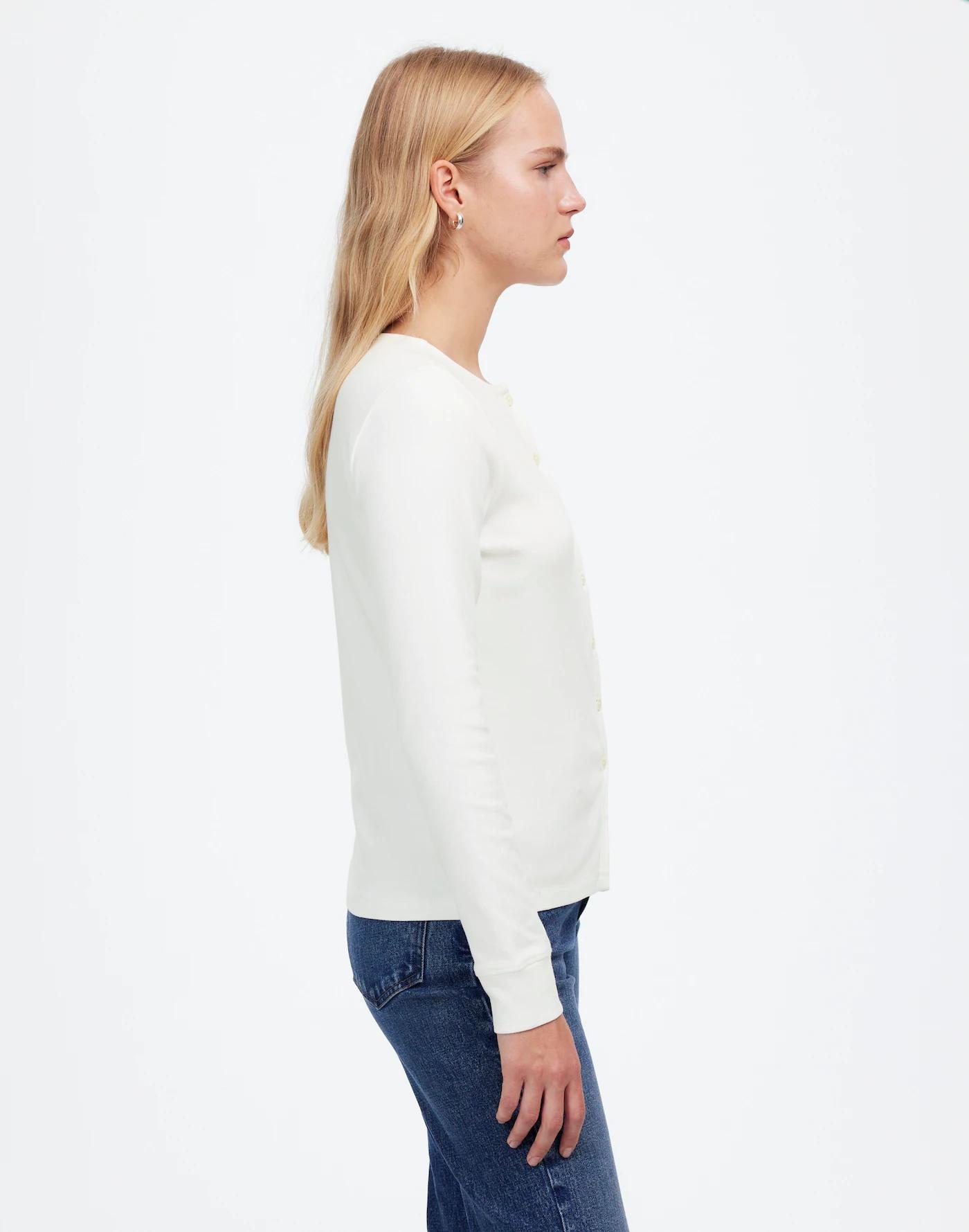 Ribbed Button-Front Cardigan Product Image