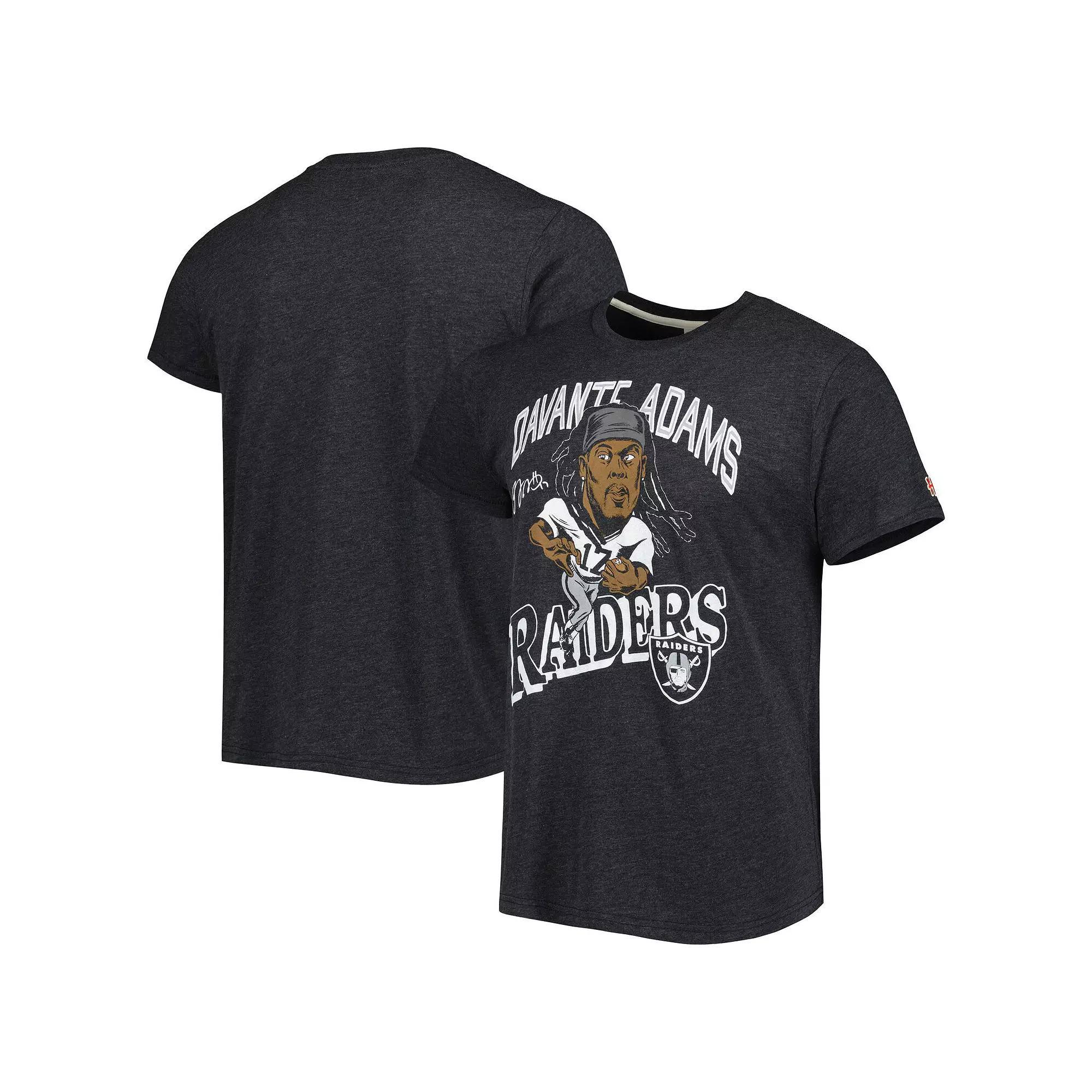 Mens Homage Davante Adams Heathered Heather Black Las Vegas Raiders Caricature Player Tri-Blend T-Shirt Product Image