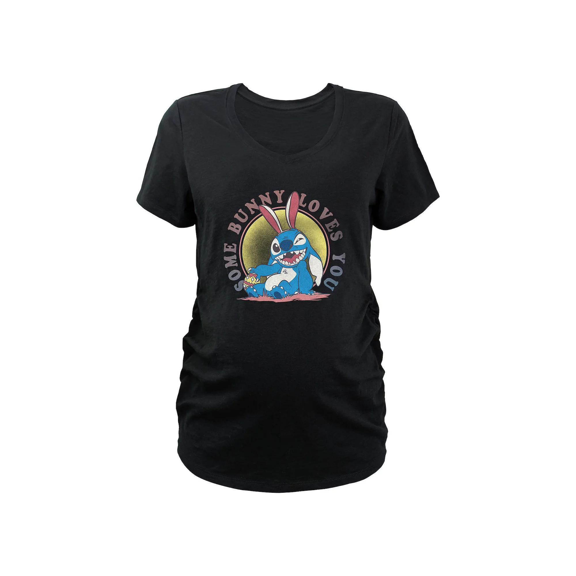 Disney's Lilo & Stitch Some Bunny Loves You Maternity Graphic Tee, Women's, Size: Medium-Mat, Black Product Image