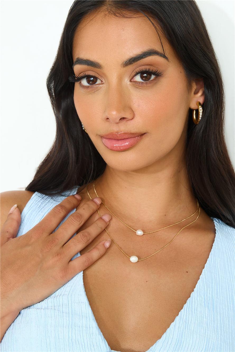 18k Gold Plated Ocean Surprise Necklace Gold Product Image