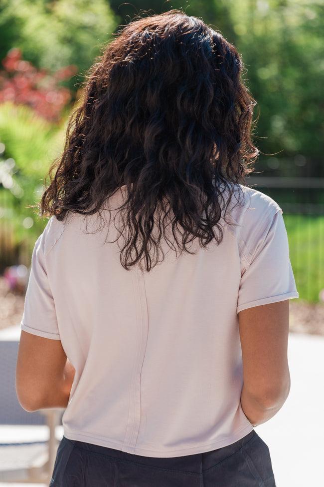 One Step Ahead Taupe Cropped Tee FINAL SALE Product Image