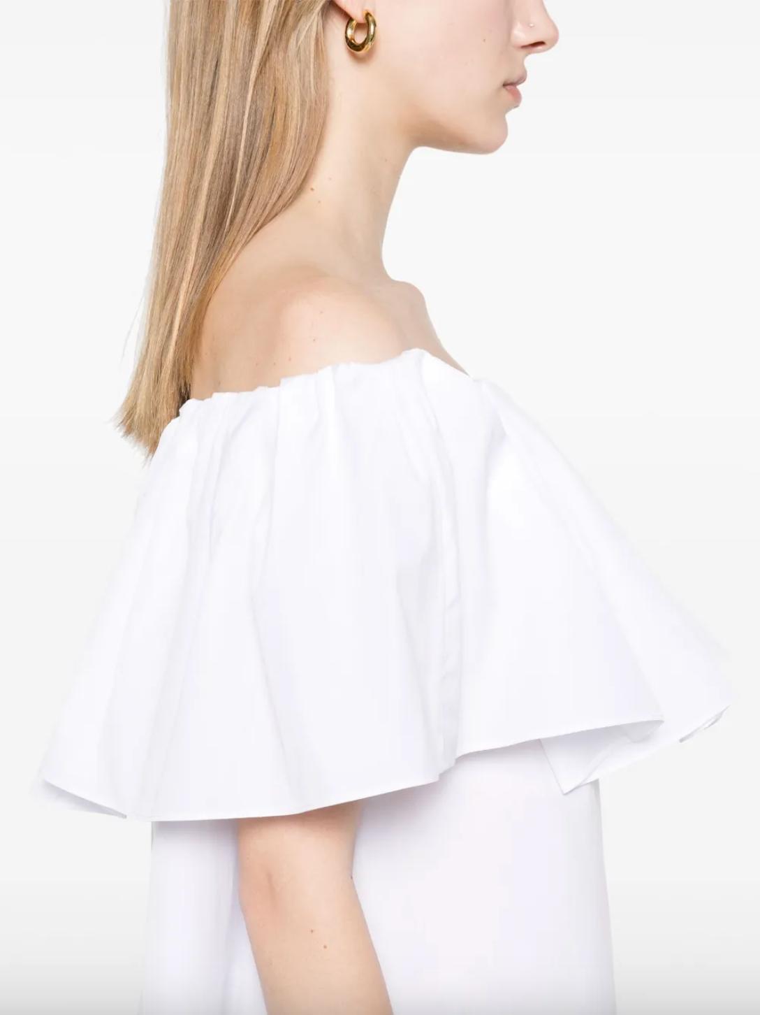 Max Mara Peccati White Off-shoulder Cotton Top Product Image