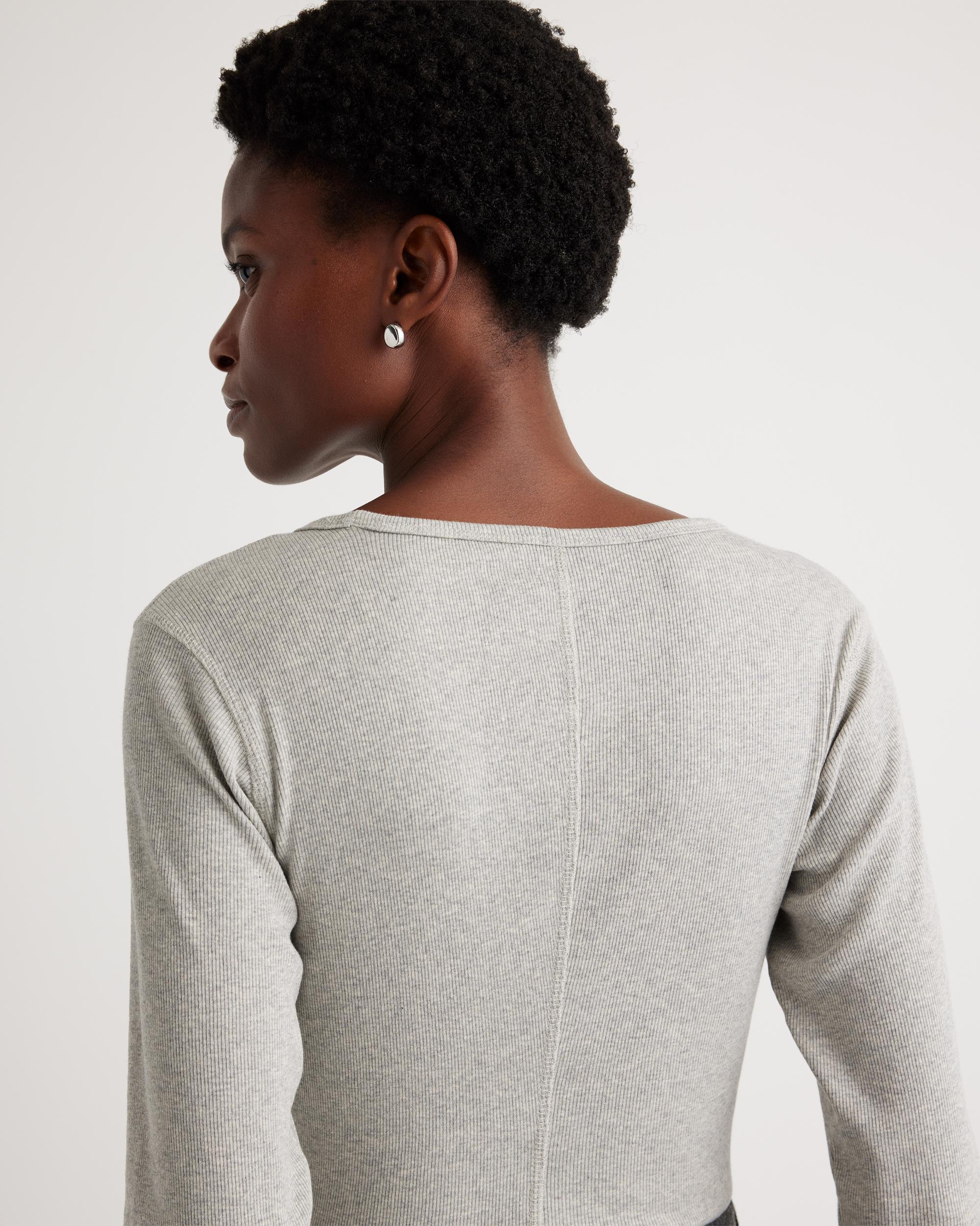 Quince | Women's Micro-Rib Long Sleeve T-Shirt Size XS, Organic Cotton Product Image