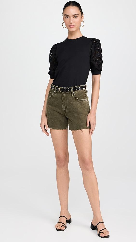 FRAME Lace Sleeve Frankie Tee | Shopbop Product Image