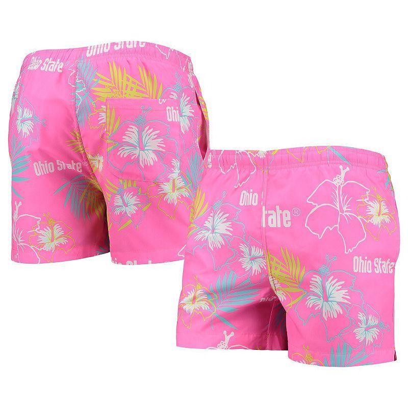 Mens FOCO Ohio State Buckeyes Neon Floral Swim Trunks Product Image