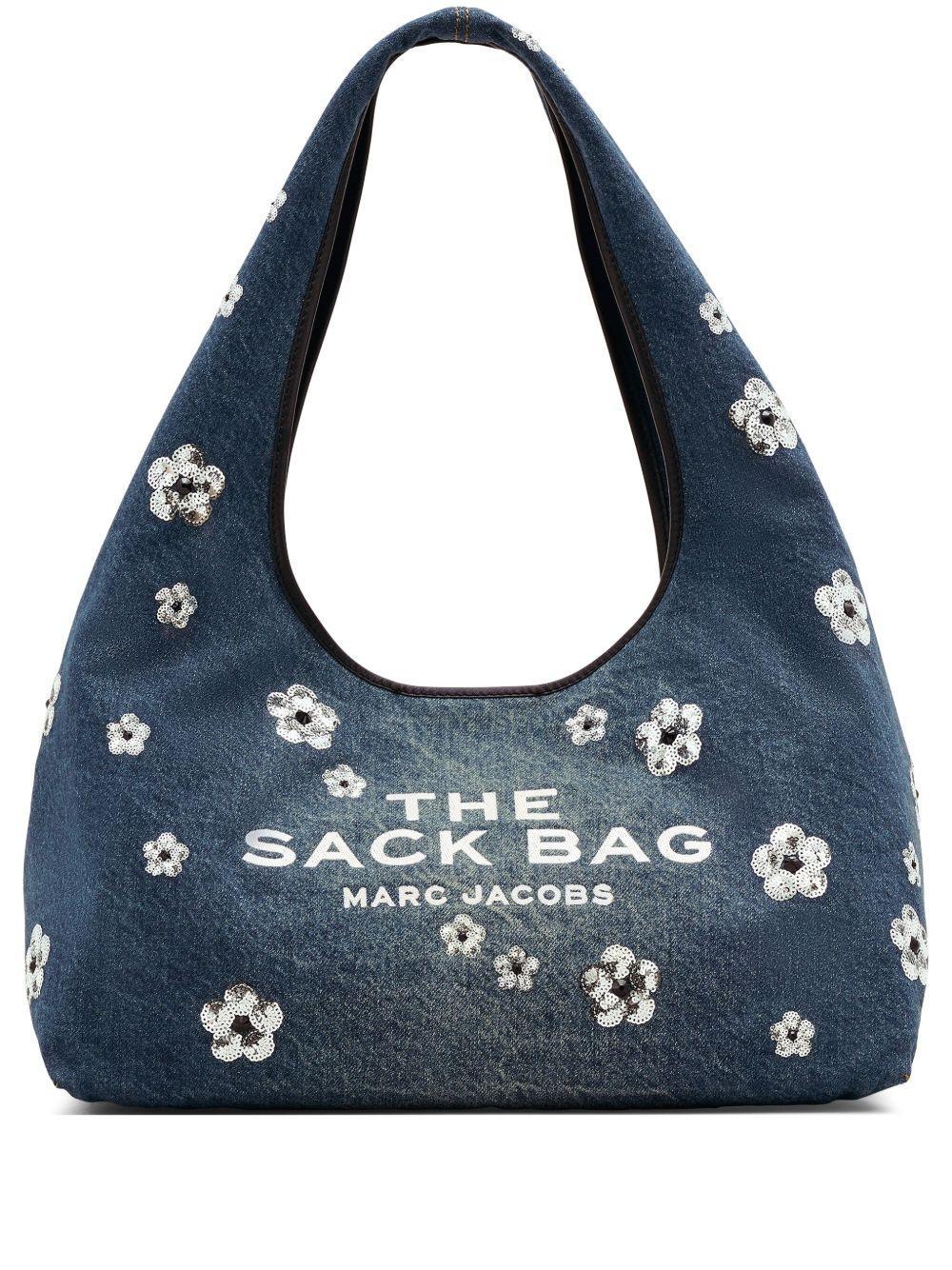 The Sequin Daisy Denim Sack tote bag Product Image