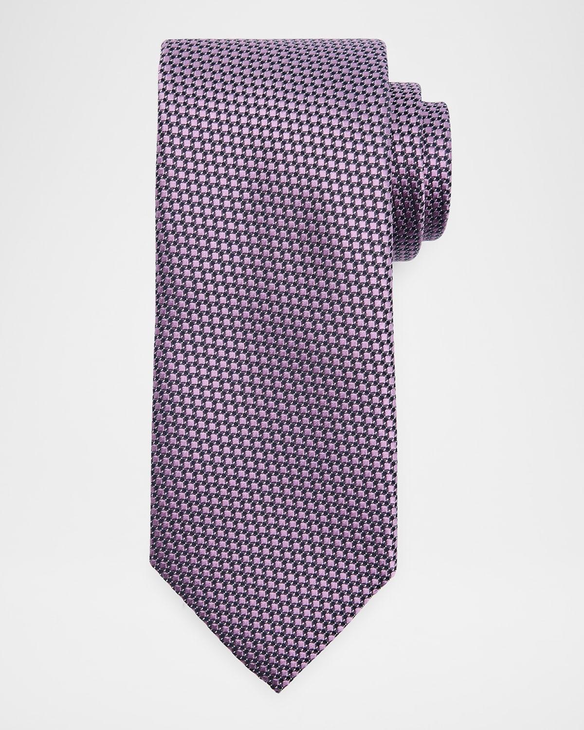 Mens Micro-Box Jacquard Silk Tie Product Image