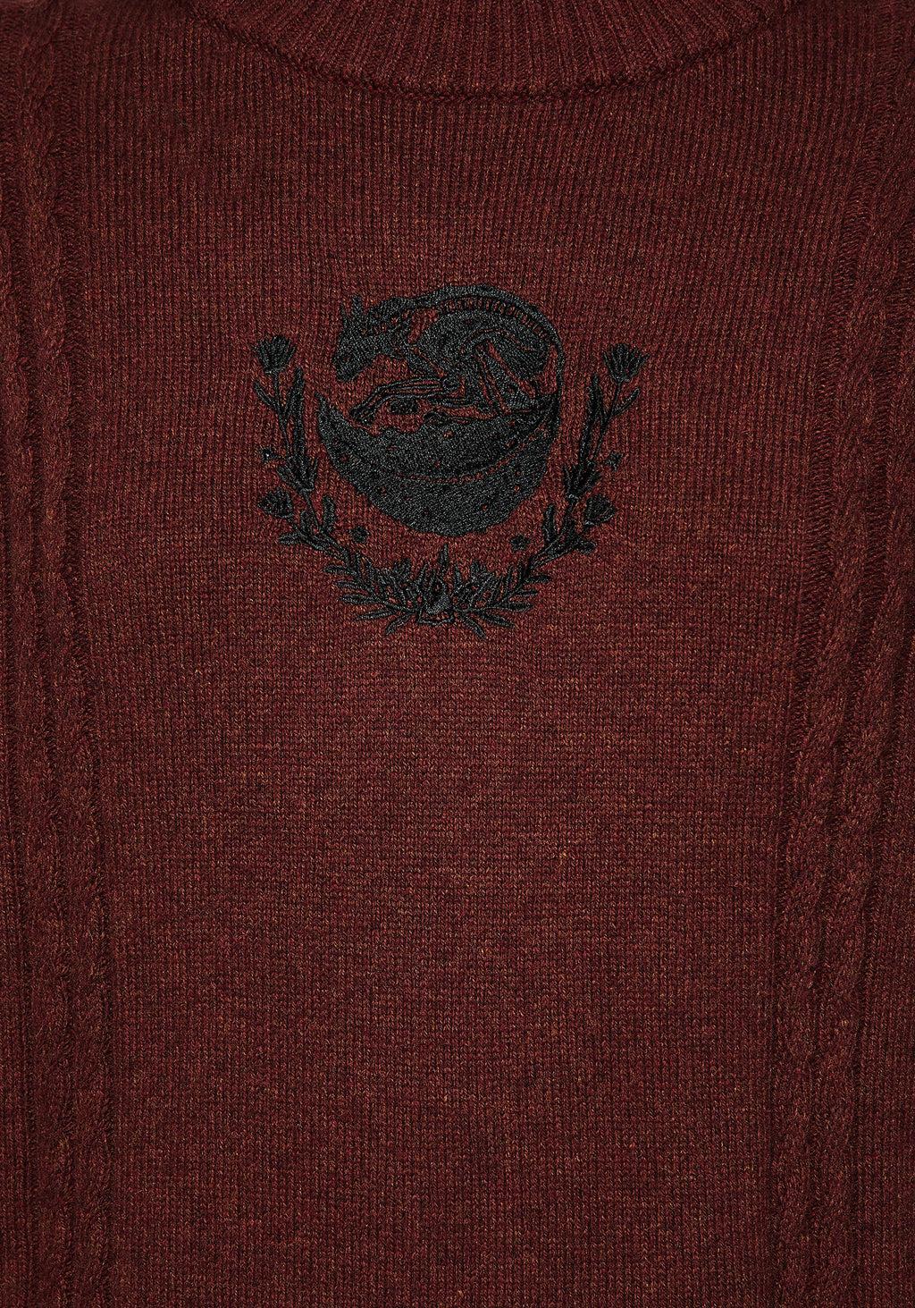 Foxfire Embroidered Cable Knit Sweater Product Image