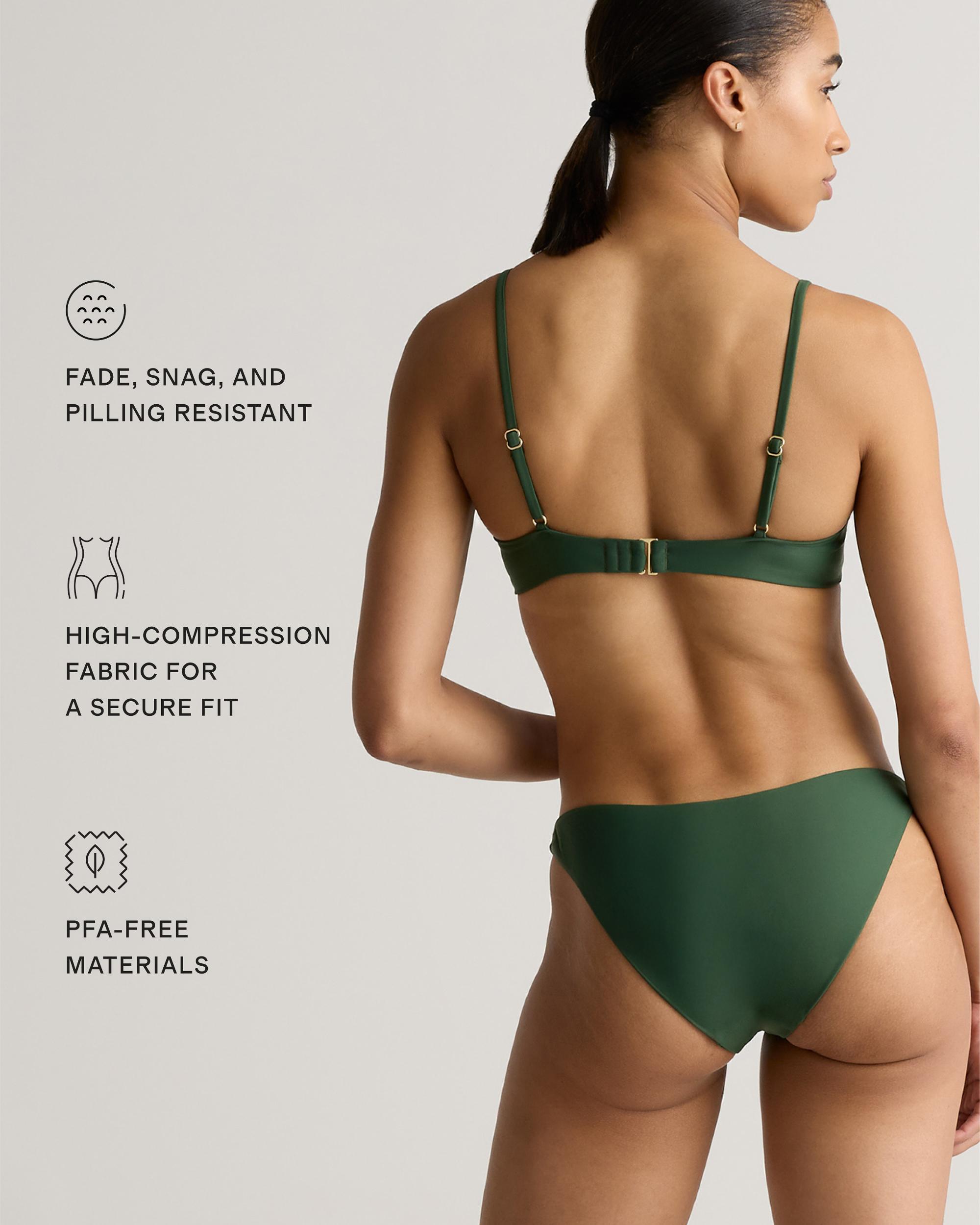 Quince | Women's Italian V-Neck Bikini Top 78% Recycled Polyamide, 22% Spandex Product Image