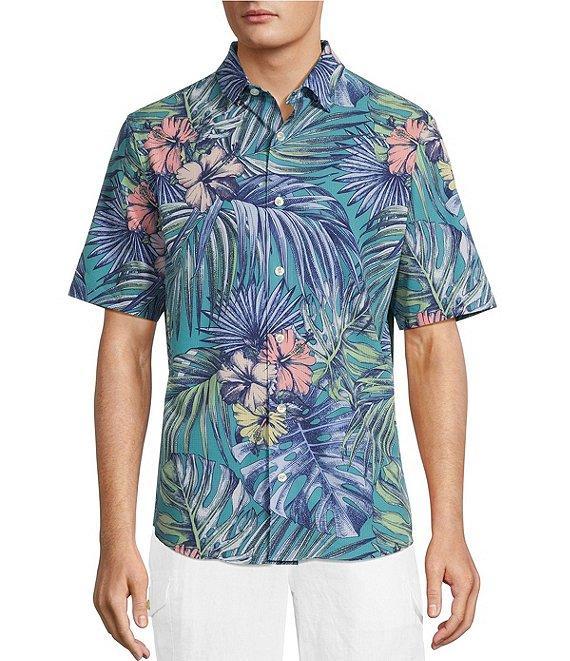 Caribbean Isle Breeze Performance Stretch Solid Short Sleeve Woven Shirt Product Image