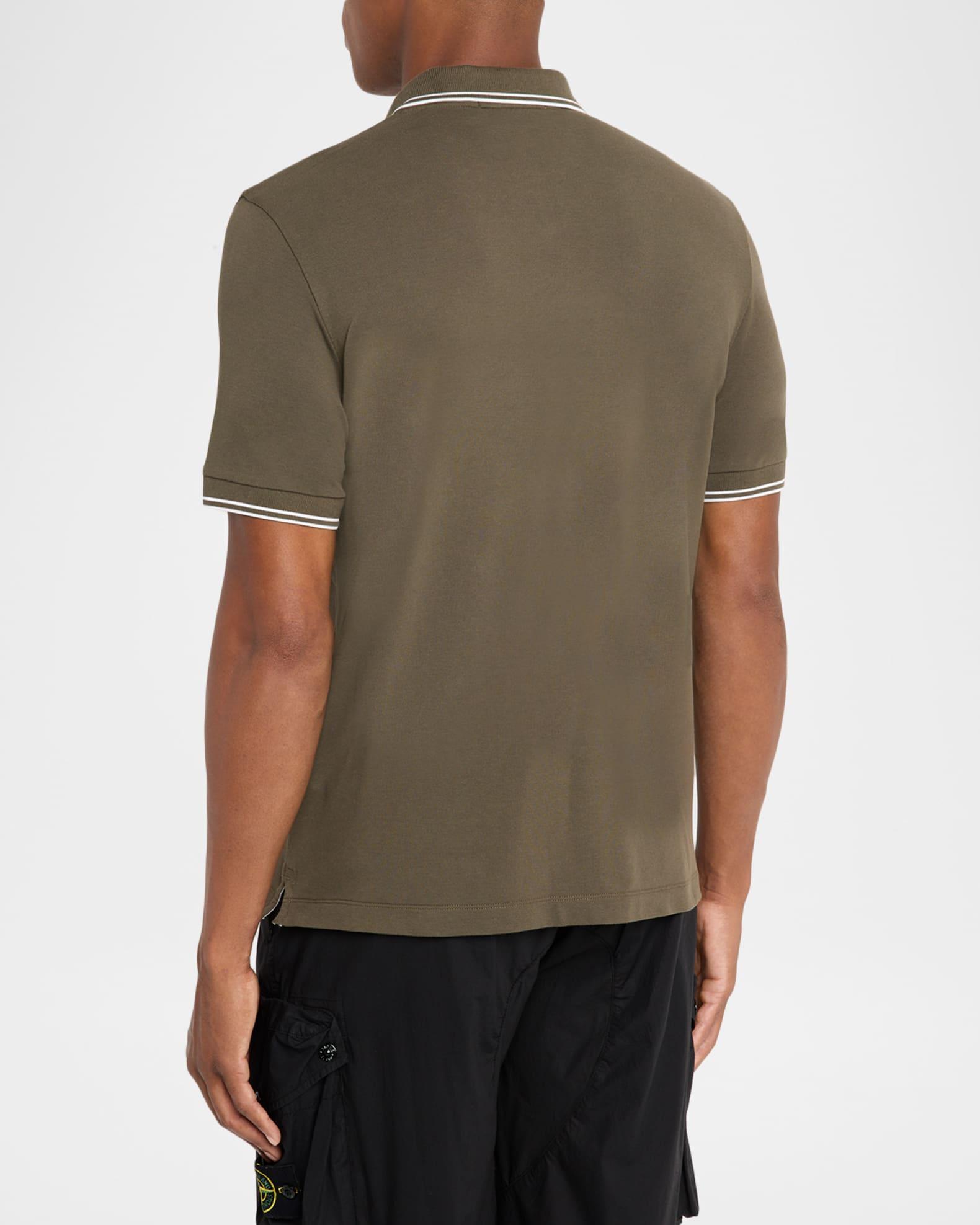 Men's Short Sleeve Striped Edge Polo Shirt Product Image