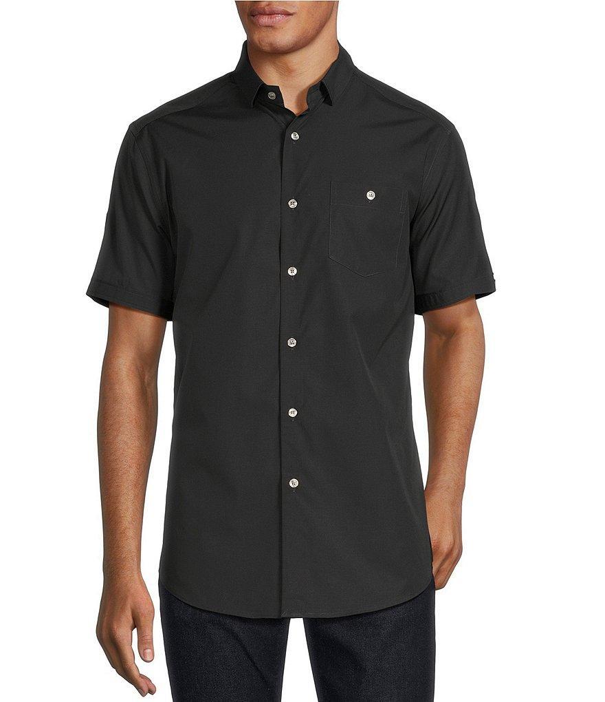 Murano Classic-Fit Solid Short-Sleeve Woven Shirt Product Image