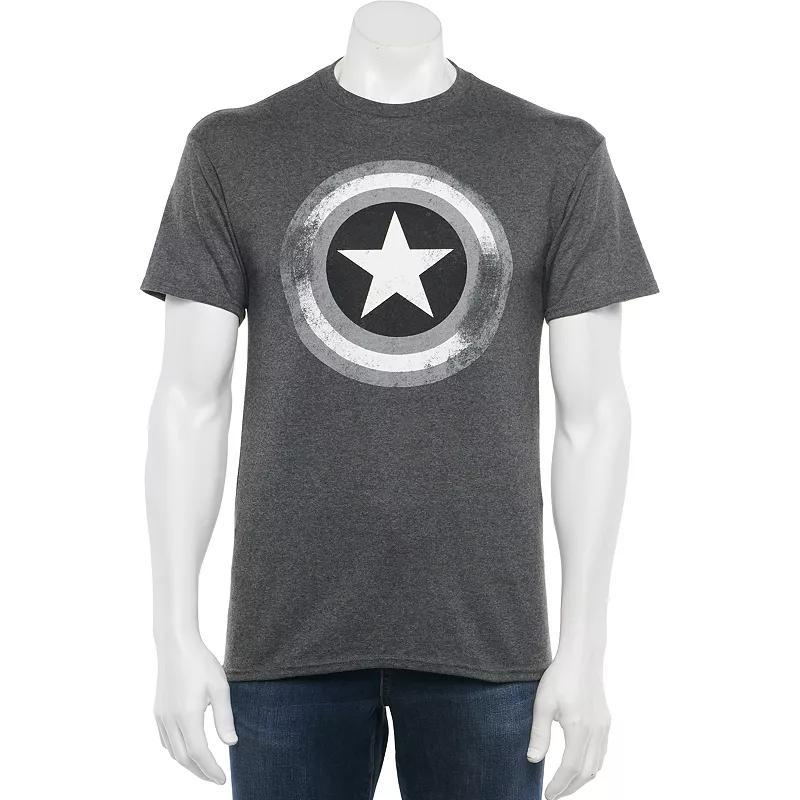 Men's Captain America Shield Tee, Size: XL, Grey Heather Product Image