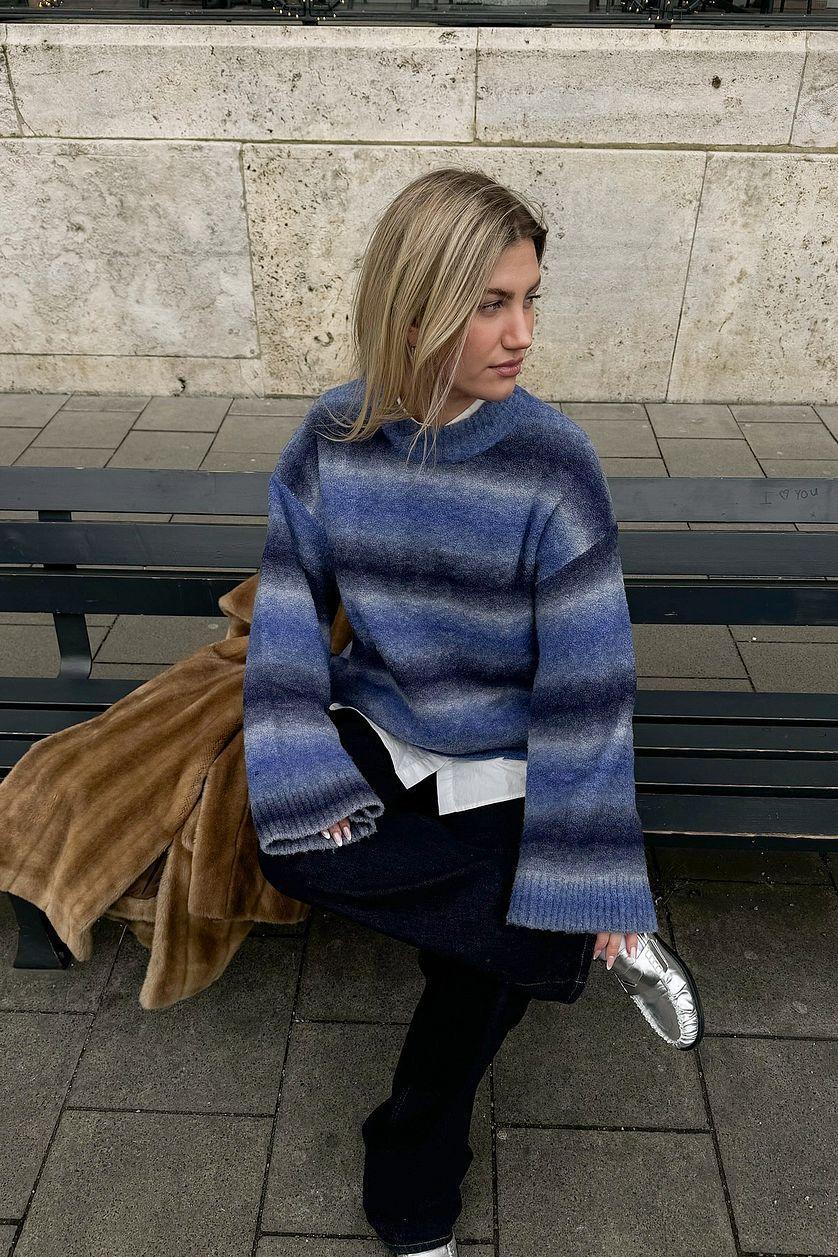 Ombre Knitted Oversized Sweater Product Image