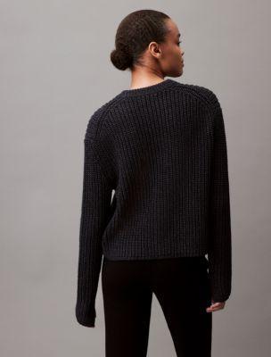 Calvin Klein Women's Cage Yarn Chunky Sweater - White - XL Product Image