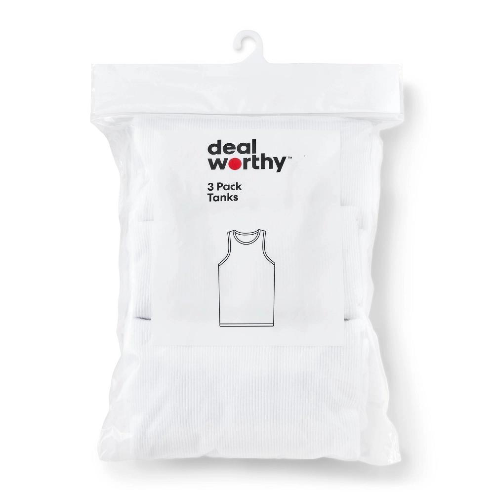Men's Tank Top 3pk - Dealworthy™ White Product Image