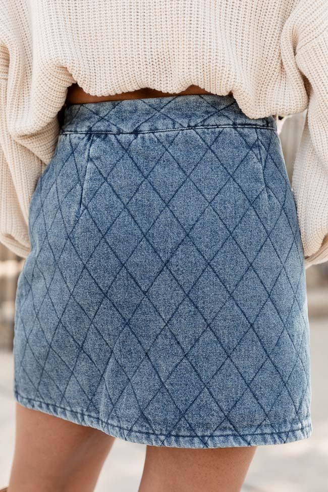 Greatest Way Quilted Chambray Mini Skirt FINAL SALE Product Image