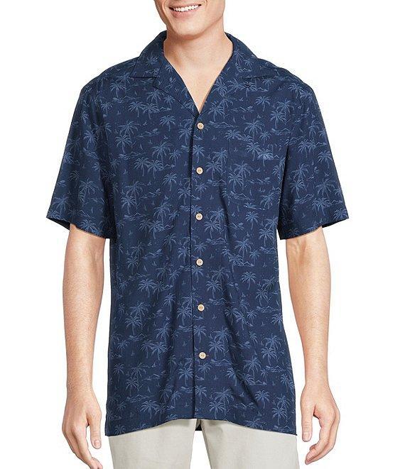 Cremieux Blue Label Palm Print Short Sleeve Woven Camp Shirt Product Image