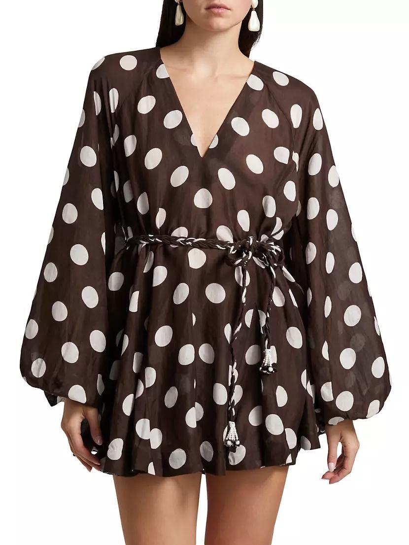 Tira Polka-Dot Belted Minidress Product Image