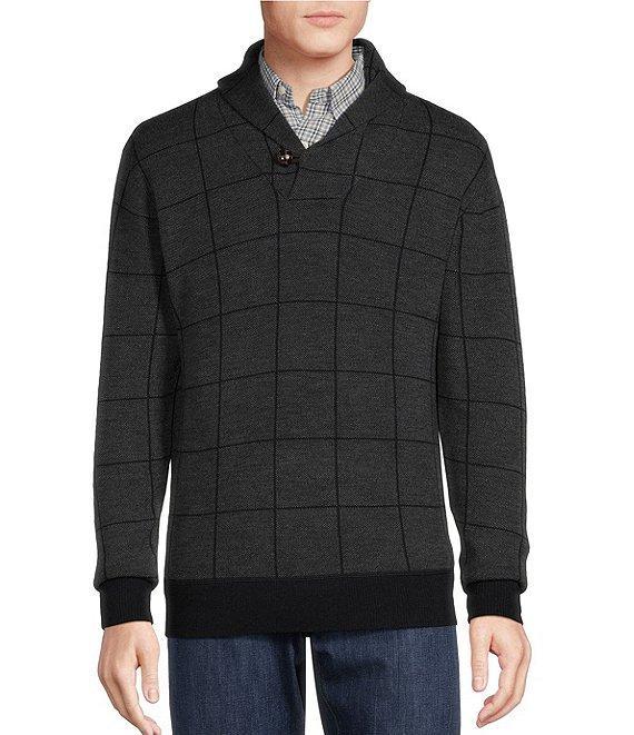 Cremieux Blue Label Down East Collection Windowpane Shawl Pullover Product Image