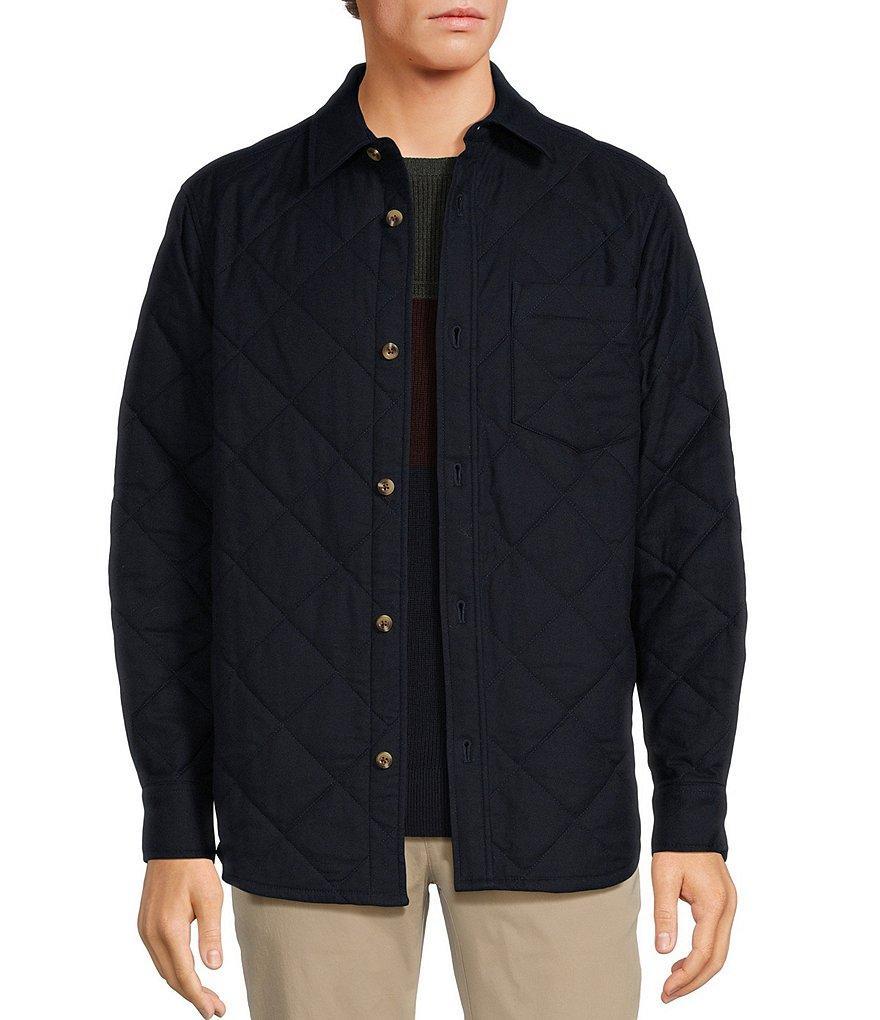 Roundtree & Yorke Long Sleeve Quilted Solid Shirt Jacket Product Image