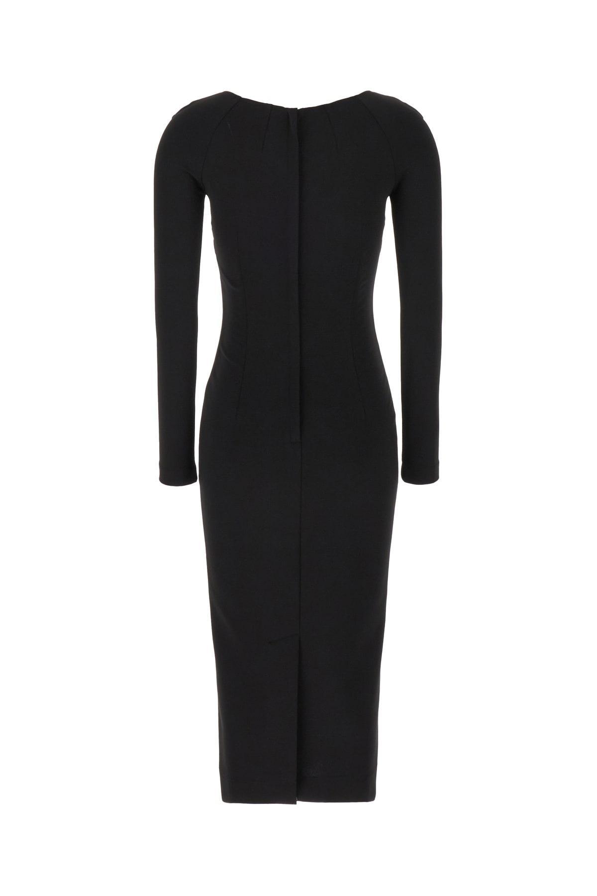 DOLCE & GABBANA Black Stretch Viscose Blend Dress In Nero Product Image