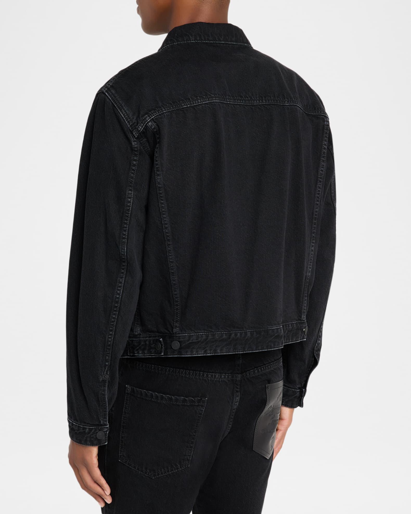 Men's Jean Jacket with Leather Pocket Product Image