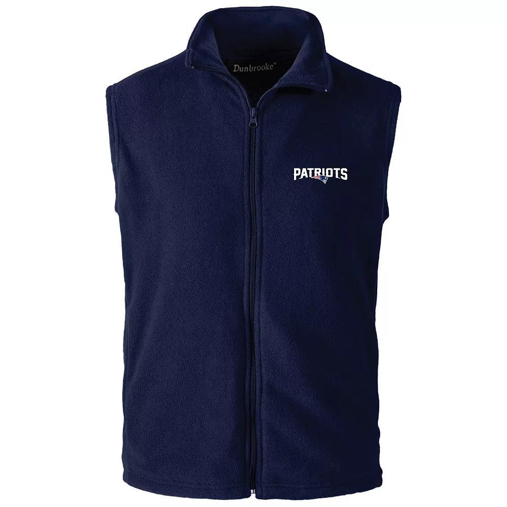 Men's Navy New England Patriots Houston Fleece Full-Zip Vest, Size: Large, Blue Product Image