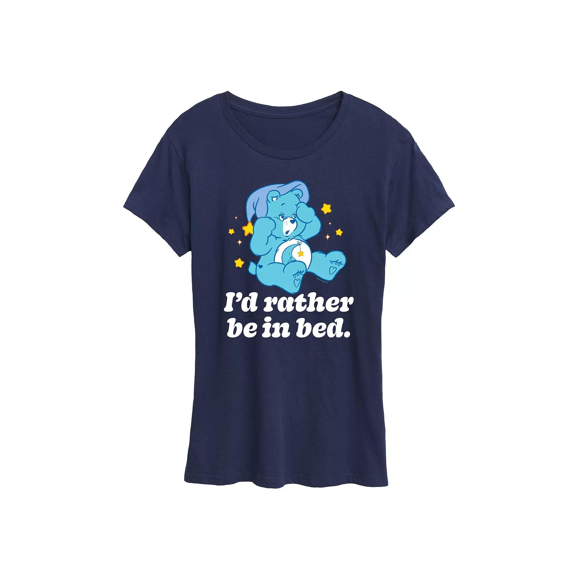 Womens Care Bears Rather Be In Bed Graphic Tee, Girls Product Image