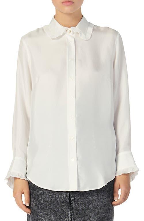 Sandro Taina Ruffled Silk Blouse Product Image