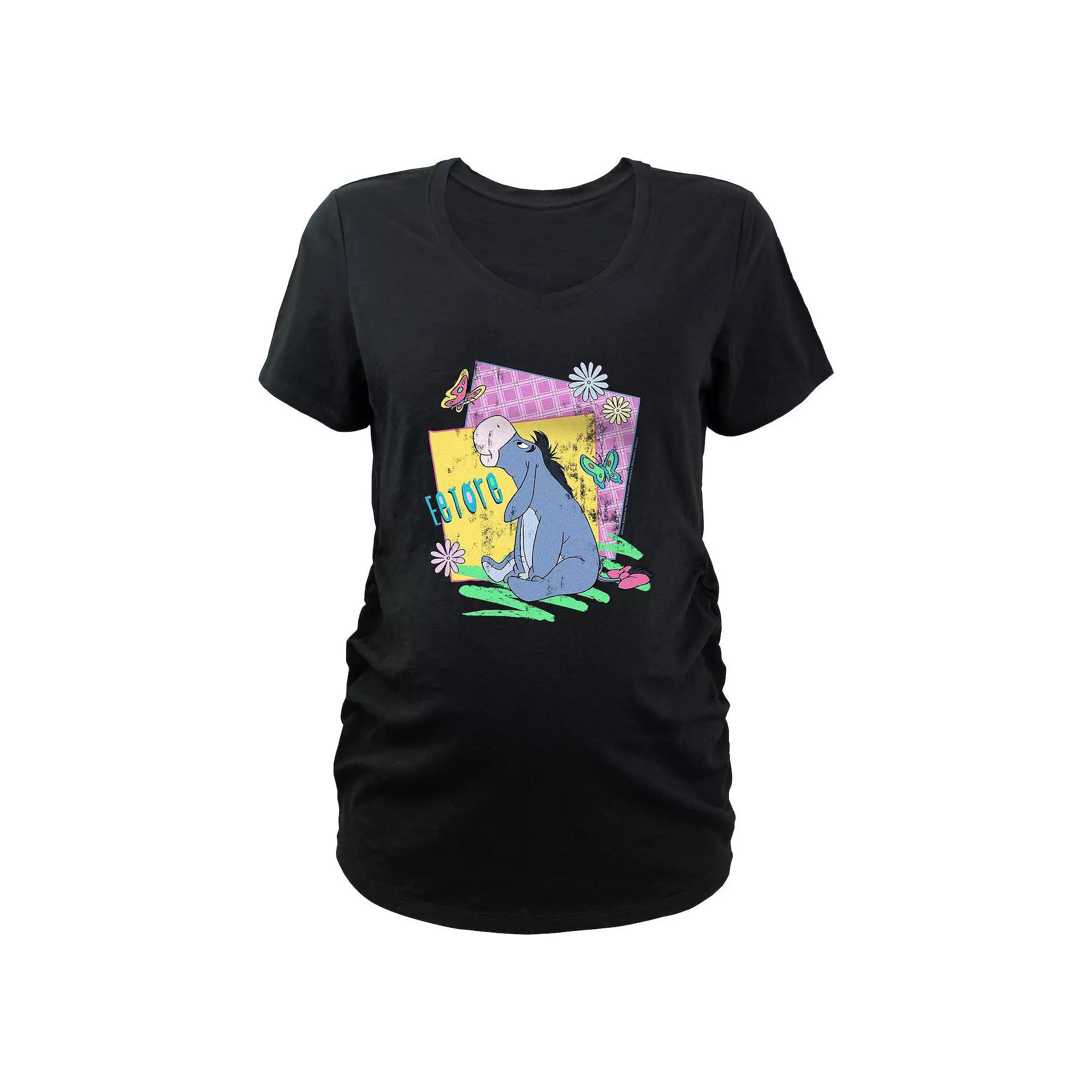 Disney's Winnie The Pooh Eeyore Spring Time Maternity Graphic Tee, Women's, Size: XS-MAT, Black Product Image