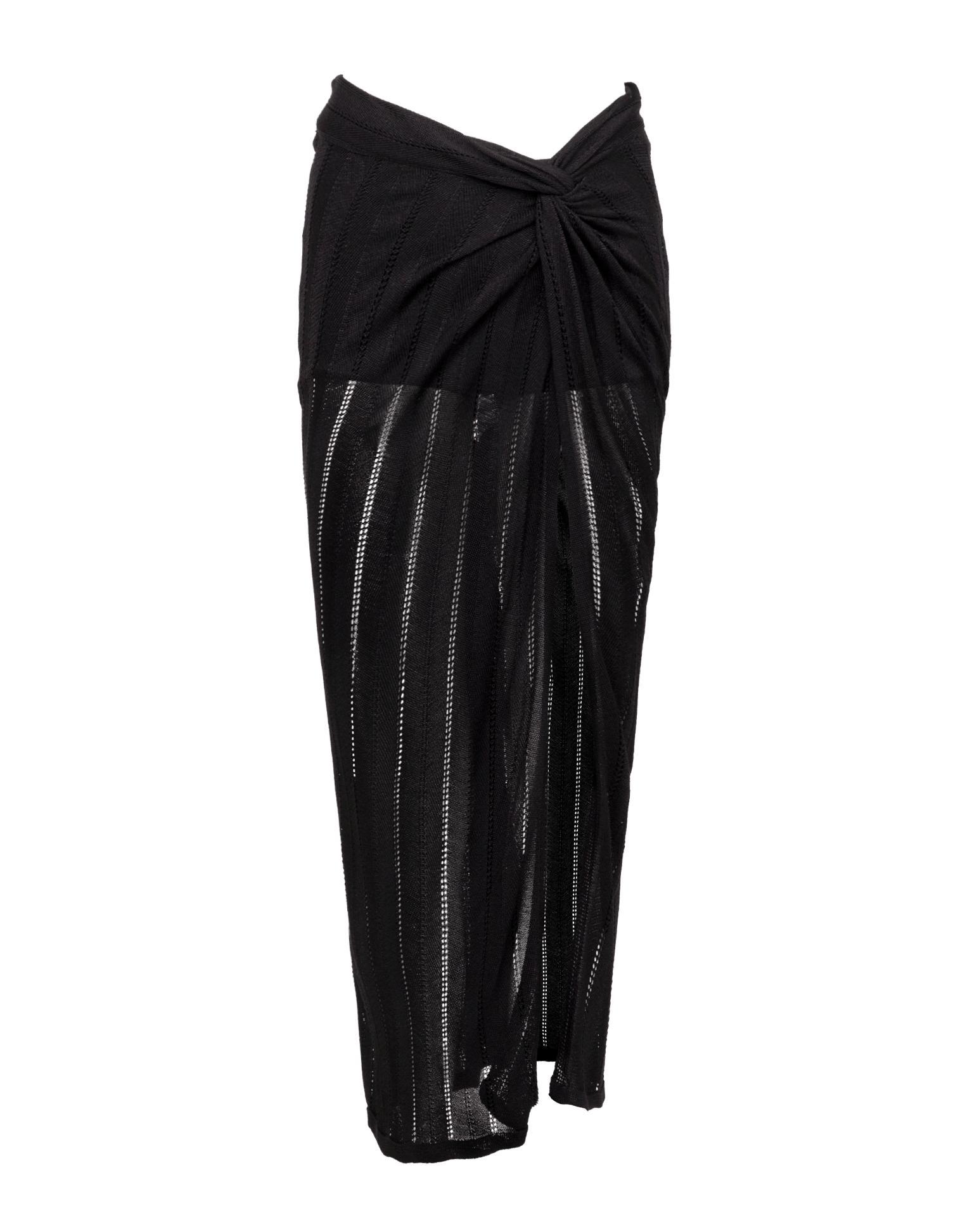 Knit Vis Long Skirt - Black Product Image