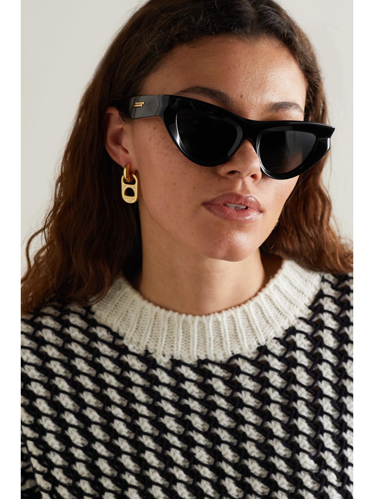 BOTTEGA VENETA Edgy Cat-eye Acetate Sunglasses In Black Product Image