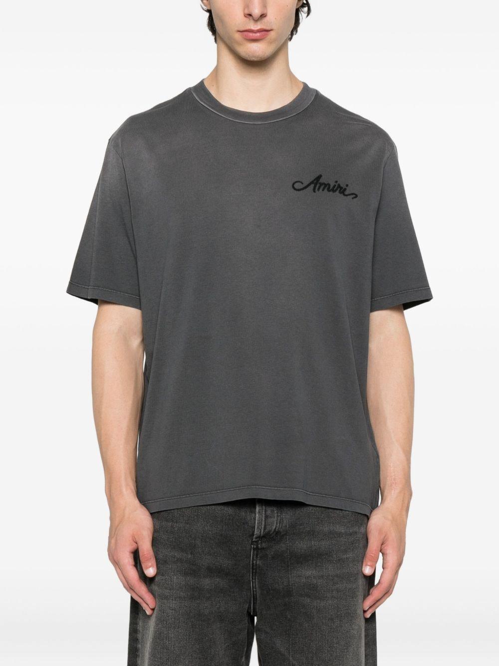 embroidered cotton T-shirt Product Image