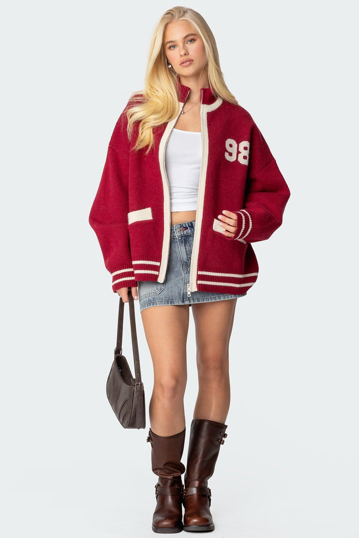 98 Varsity Zip Up Sweater Product Image